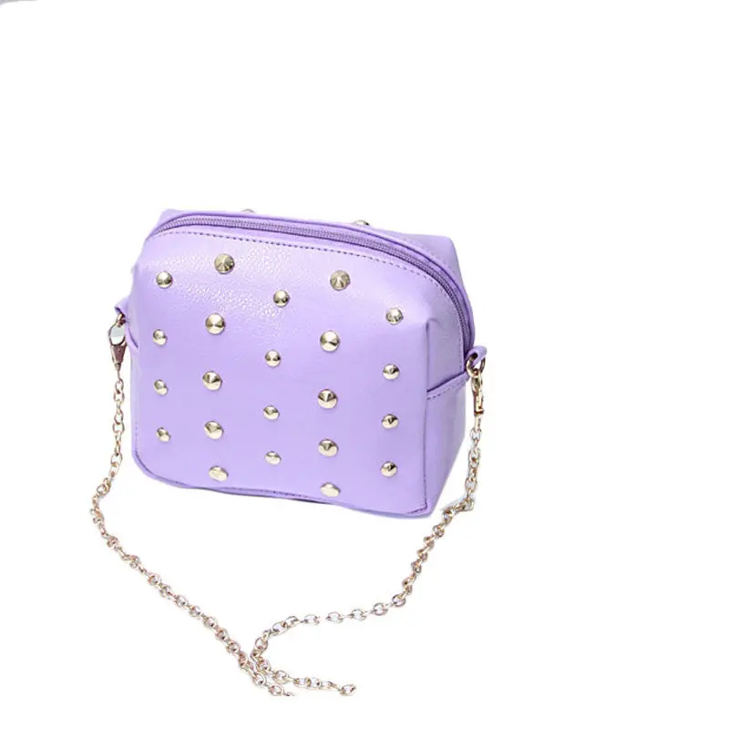 Women Rivet Chain Shoulder Bag Pu Leather Messenger Bags Crossbody 1