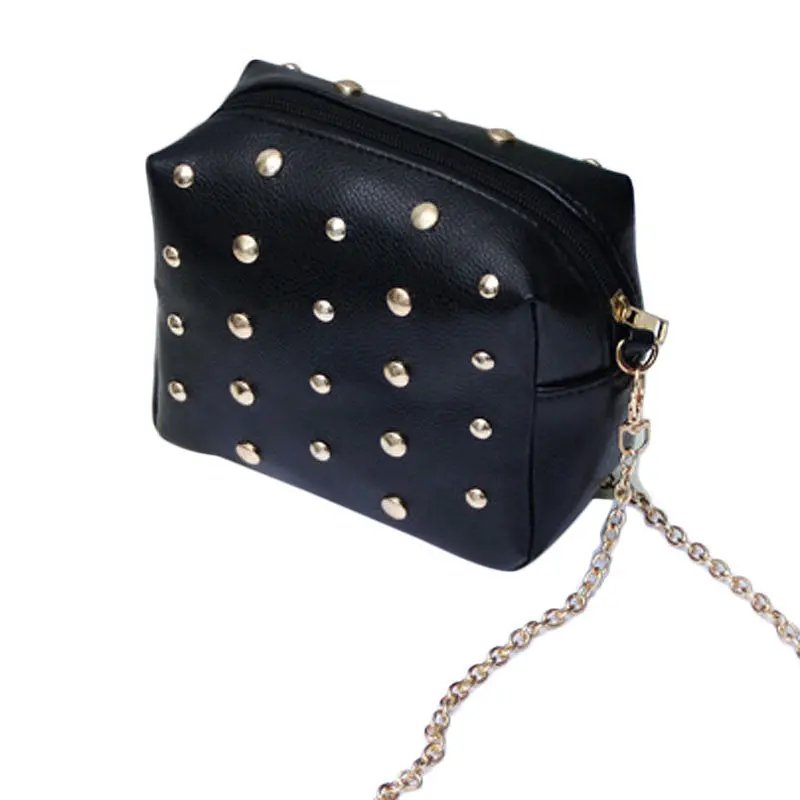 Women Rivet Chain Shoulder Bag Pu Leather Messenger Bags Crossbody 3