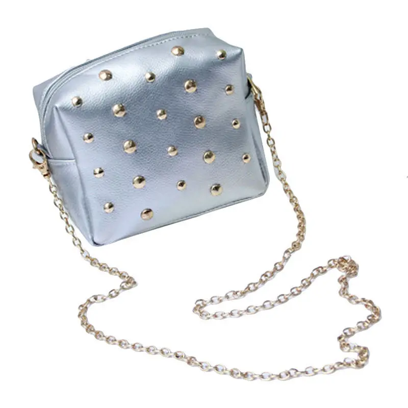 Women Rivet Chain Shoulder Bag Pu Leather Messenger Bags Crossbody 5