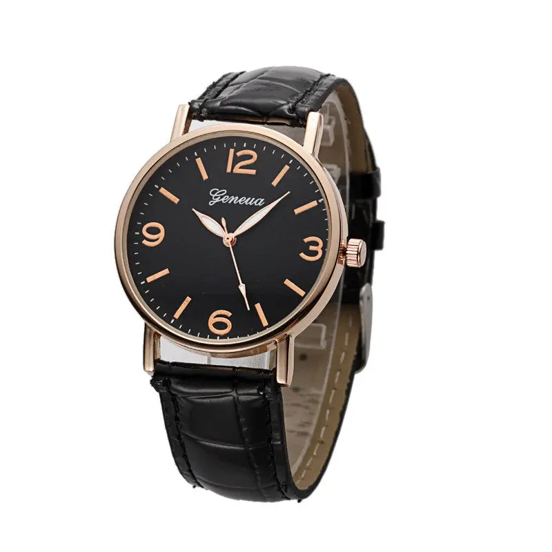 Women Roman Numerals Faux Leather Watch Business Military Women Men Watch Relogio Reloj Analog Quartz Clocks 1