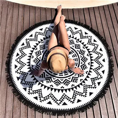 Women Scarf Beach Round Tapestry Cover Up Hippie Mala Shower Towel Mat Bohemian Shawls Scarves Scarf Tunic Kimono 1