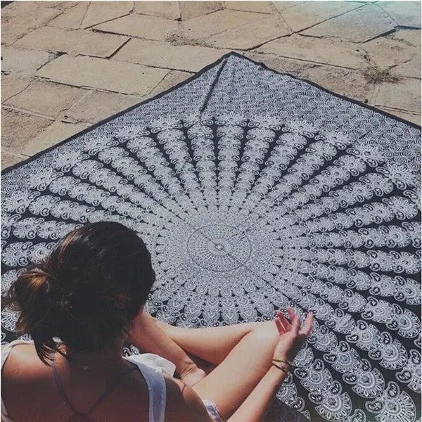 Women Scarf Boho Beach Cover Up Scarves Shawls Round Tapestry Mala Towel Mat Bohemian Shawls Scarves Stoles Scarf 1