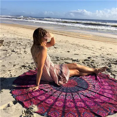 Women Scarf Chiffon Round Hippie Tapestry Cover Up Beach Throw Mala Towel Mat Bohemian Shawls Scarves Stoles Scarf Tunic 1