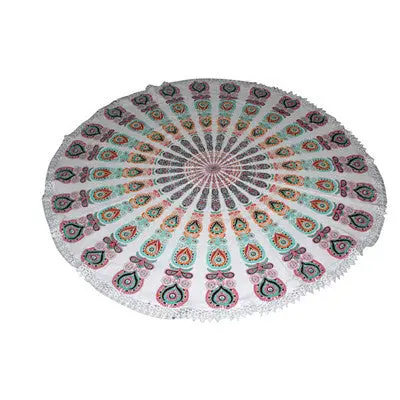 Women Scarf Hippie Tapestry Beach Mat Round Beach Cover Up Scarf Luxury Mala Bohemian Shawls Scarves Stoles 2