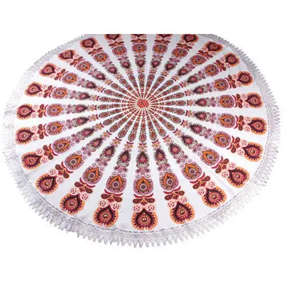 Women Scarf Hippie Tapestry Beach Mat Round Beach Cover Up Scarf Luxury Mala Bohemian Shawls Scarves Stoles 3