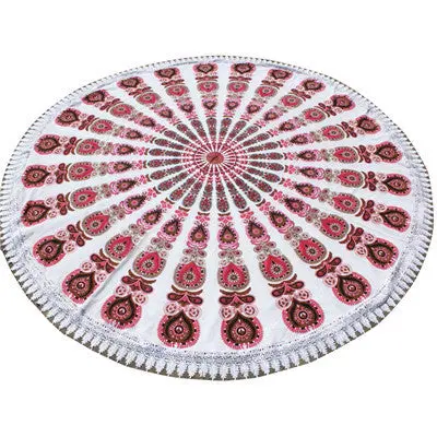 Women Scarf Hippie Tapestry Beach Mat Round Beach Cover Up Scarf Luxury Mala Bohemian Shawls Scarves Stoles 4