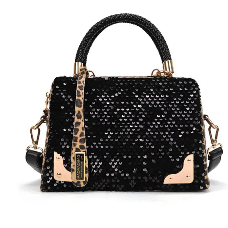 Women Sequin Leopard Design Handbags Messenger Cross Shoulder Bag Women's Handbags Mujer Bolsos 1