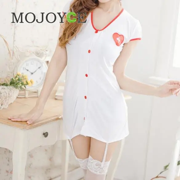 Women Sexy Adult Lingerie Seductive Nurse Cosplay Costume Babydoll Dress 1