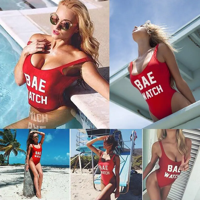 Women Sexy Backless Swimsuit Bodysuit Ladies Girls Casual Beachwear Letter Print Women's Clothing 1