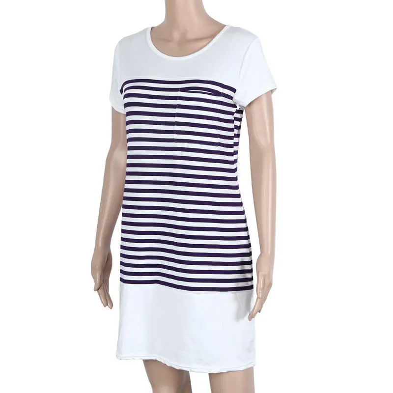 Women Sexy Dress Striped Casual Evening Party Short Mini Dress Large Size Sxl Girls Ladies Office Vestido 4