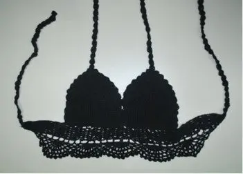 Women Sexy Halter Crochet Crop Tops Strappy Bra Bustier Crop Top Black White Handmade Crochet Top For Women 1