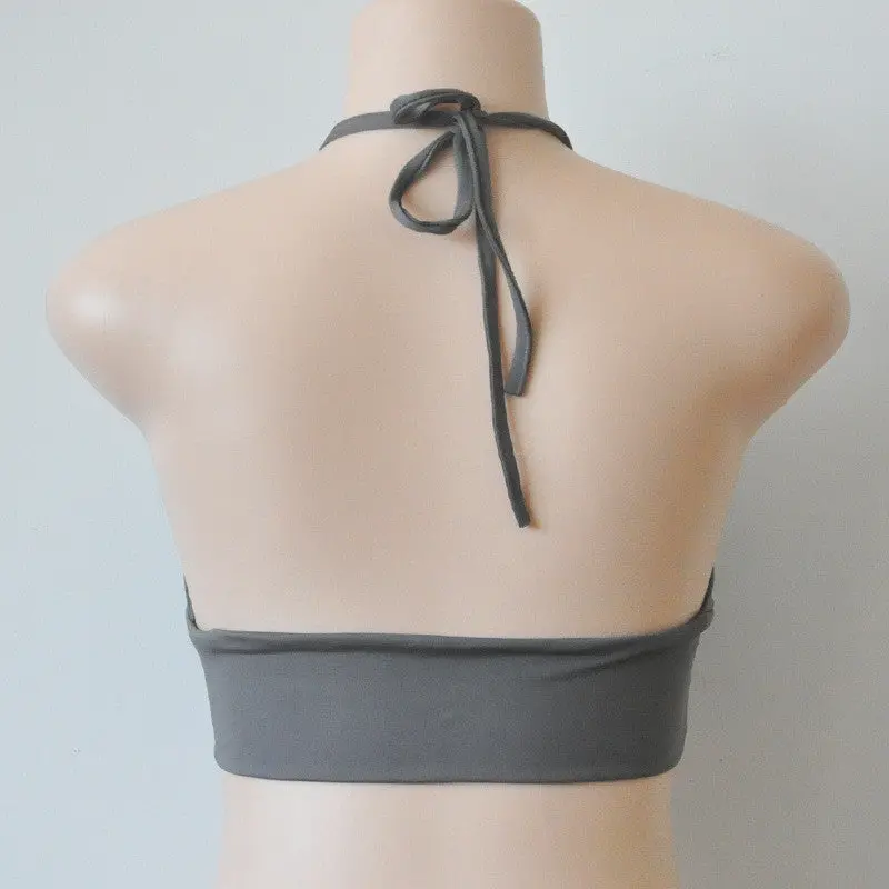 Women Sexy Halter Top Drawstring Push Up Bustier Crop Top Cropped Tank Top Sleeveless Women Short Crop Tops 10