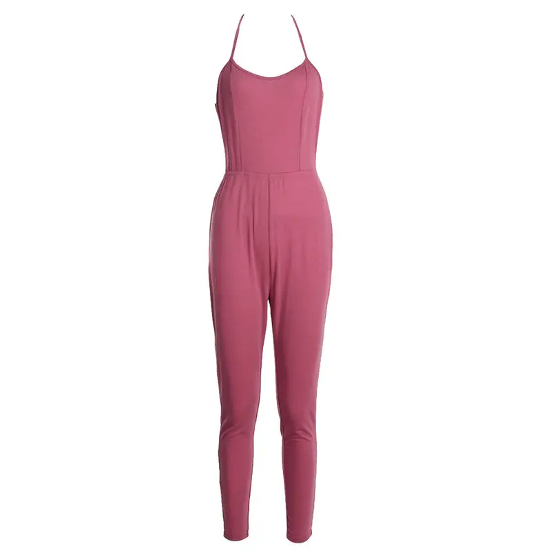 Women Sexy Jumpsuits Casual Rompers Backless Bind Spaghetti Strap Bodycon V-Neck Rompers Womens Jumpsuit Combinaison Femme 5