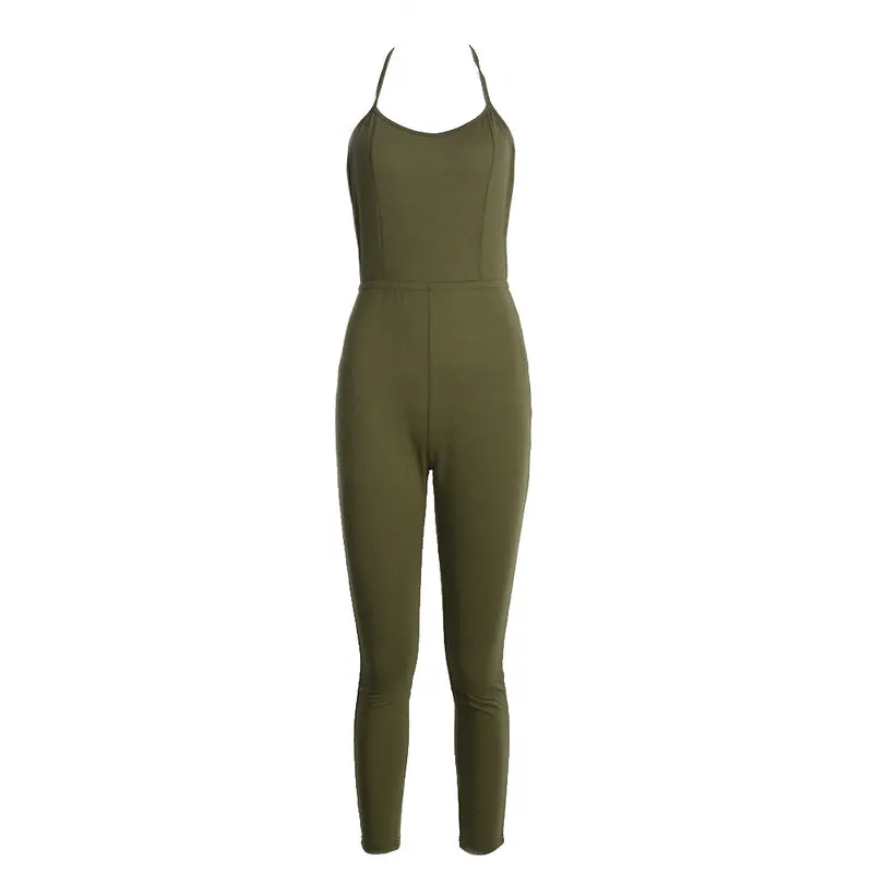 Women Sexy Jumpsuits Casual Rompers Backless Bind Spaghetti Strap Bodycon V-Neck Rompers Womens Jumpsuit Combinaison Femme 9