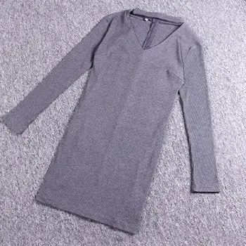 Women Sexy Slim Package Hip Clubwear Bandage Mini Dress Hollow Out V-Neck Long Sleeve Bodycon Vestidos M0609 9
