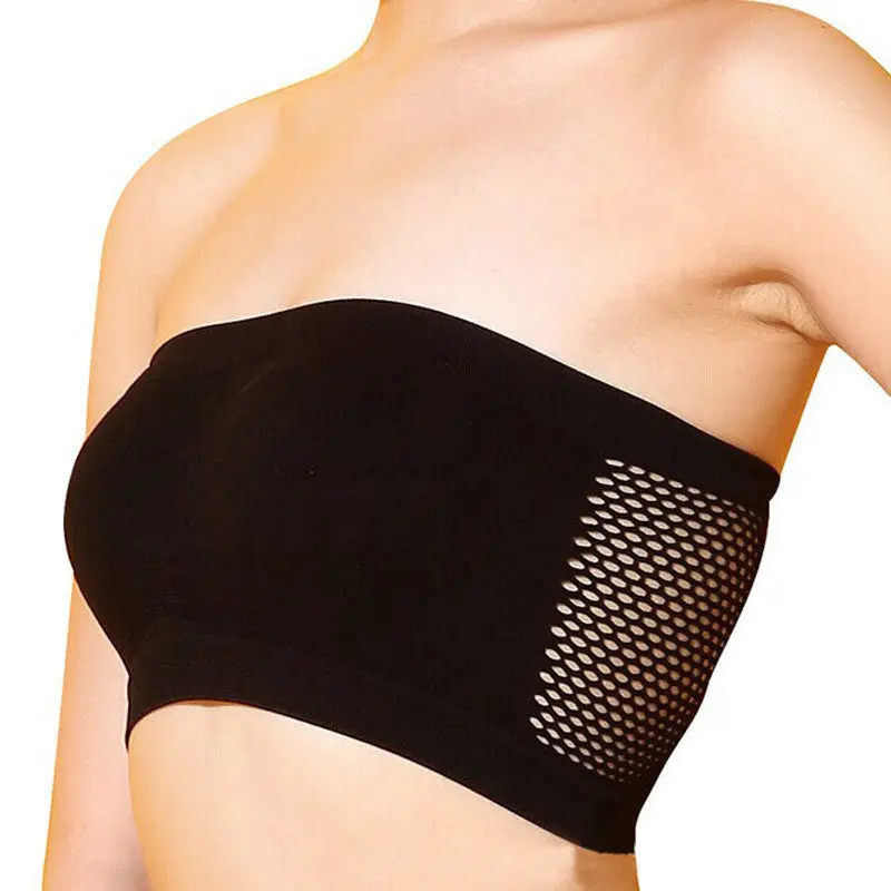 Women Sexy Strapless Top Vest Breathable Casuals Bras Bandeau Boob Tube 1