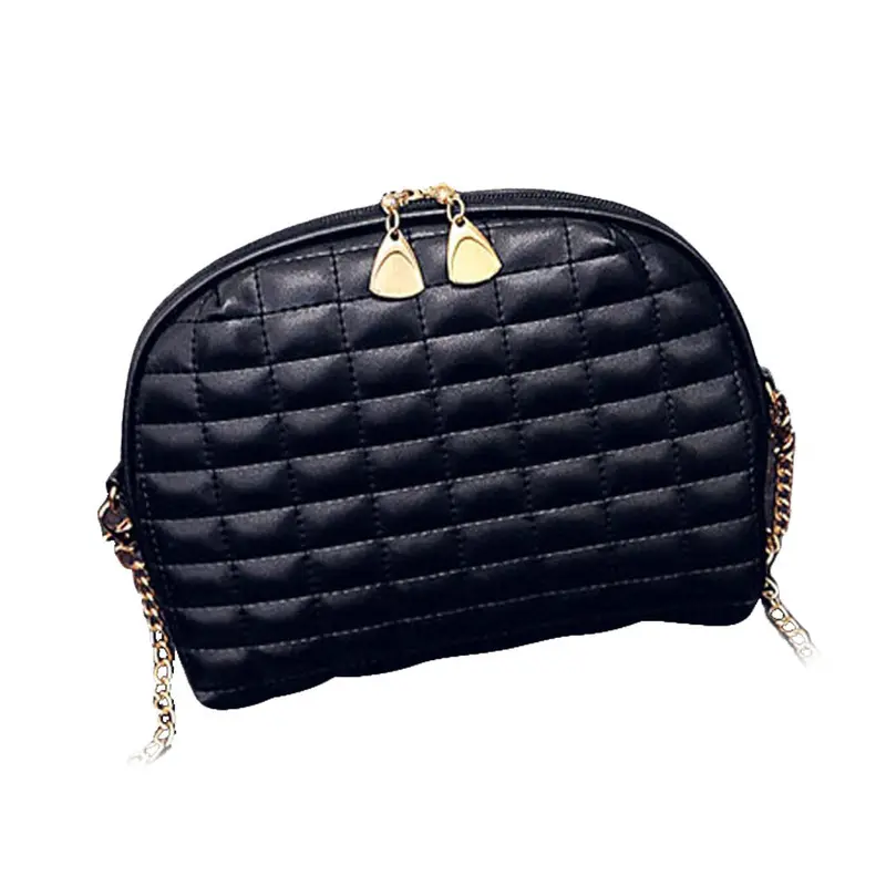 Women Shell Bag Cross Body Vintage Plaid Messenger Leather Shoulder Hbag Bag Bolsa Feminina 1