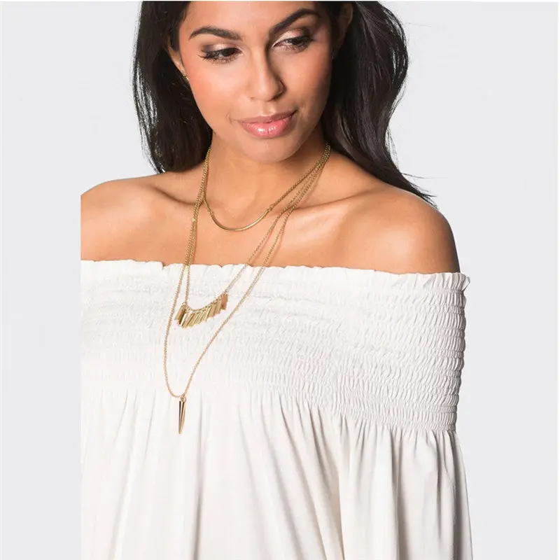 Women Shirts Off Shoulder Casual Loose Long Sleeve Shirt Women White Blouse Chemise Fast Shipping Feida 4