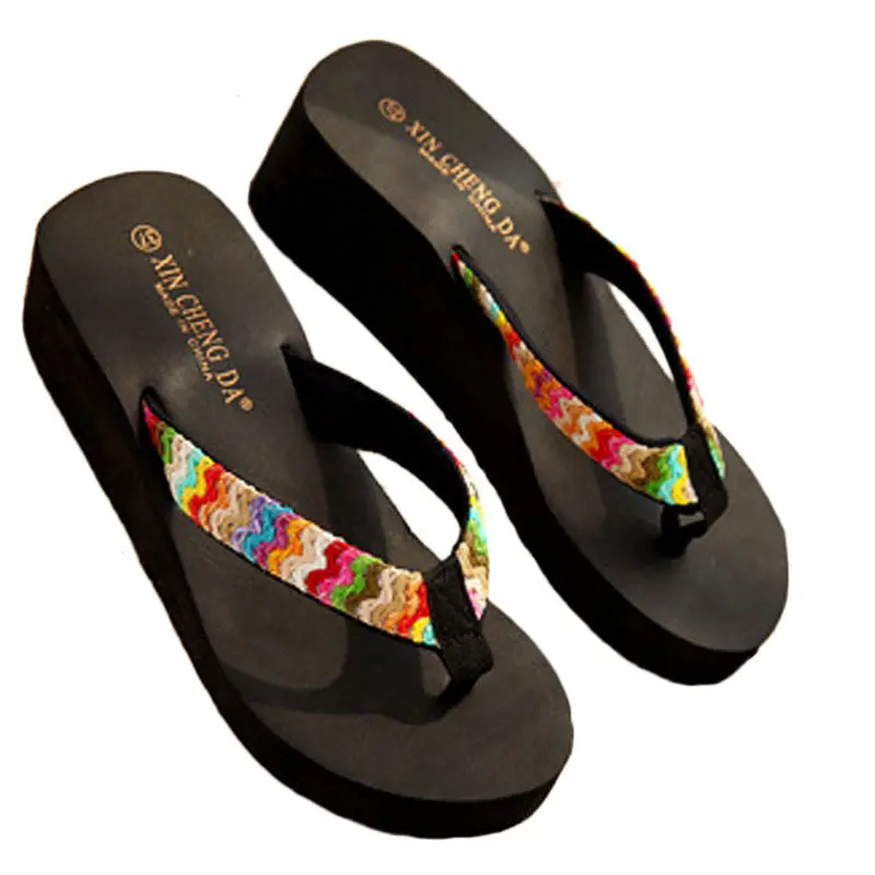 Women Shoes High Heels Flip Flops Bohemia Beach Platform Wedges For Women Sals Flip Slippers Woman Shoes 1