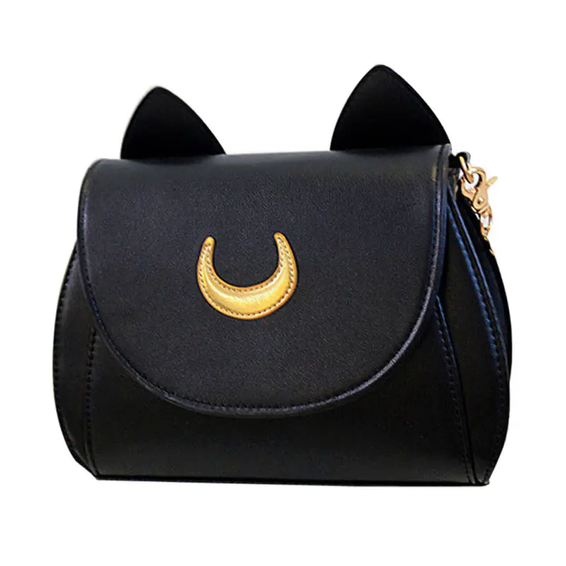 Women Shoulder Bag Decor Ladies Message Black White Crossbody Bag Cat Shape 3 Colors 1