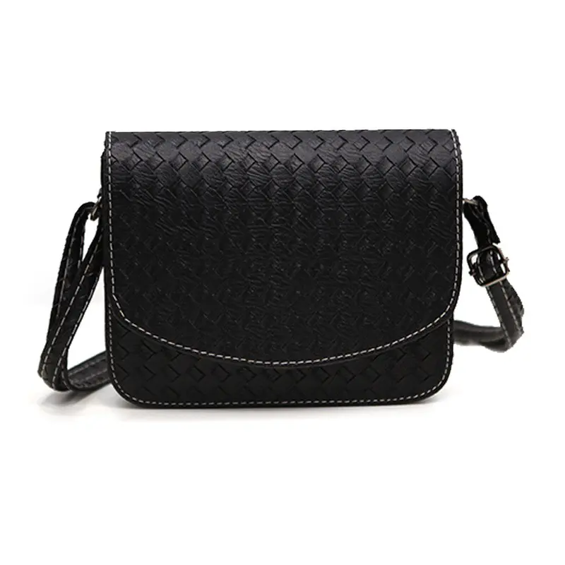 Women Shoulder Bag Faux Leather Satchel Crossbody Bags Weave Design Tote Handbag Vintage Messenger Bag Women's Bolsos 1
