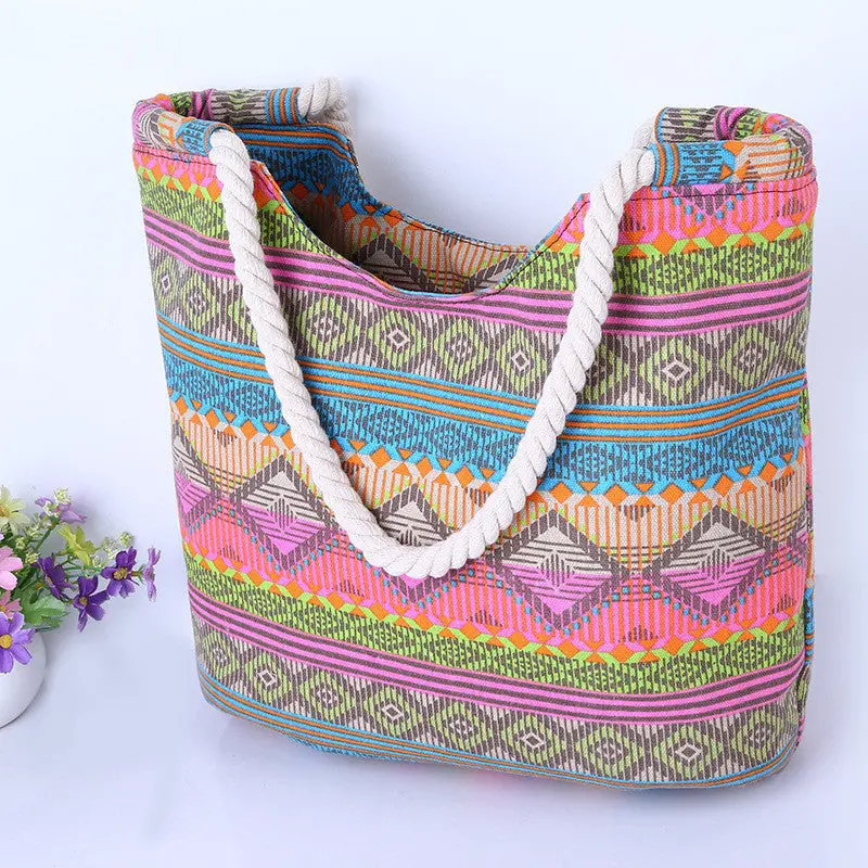 Women Shoulder Bag Portable Large Space Leisure Handbags Women Shopping Bag Tote Big Beach Bookbag 2