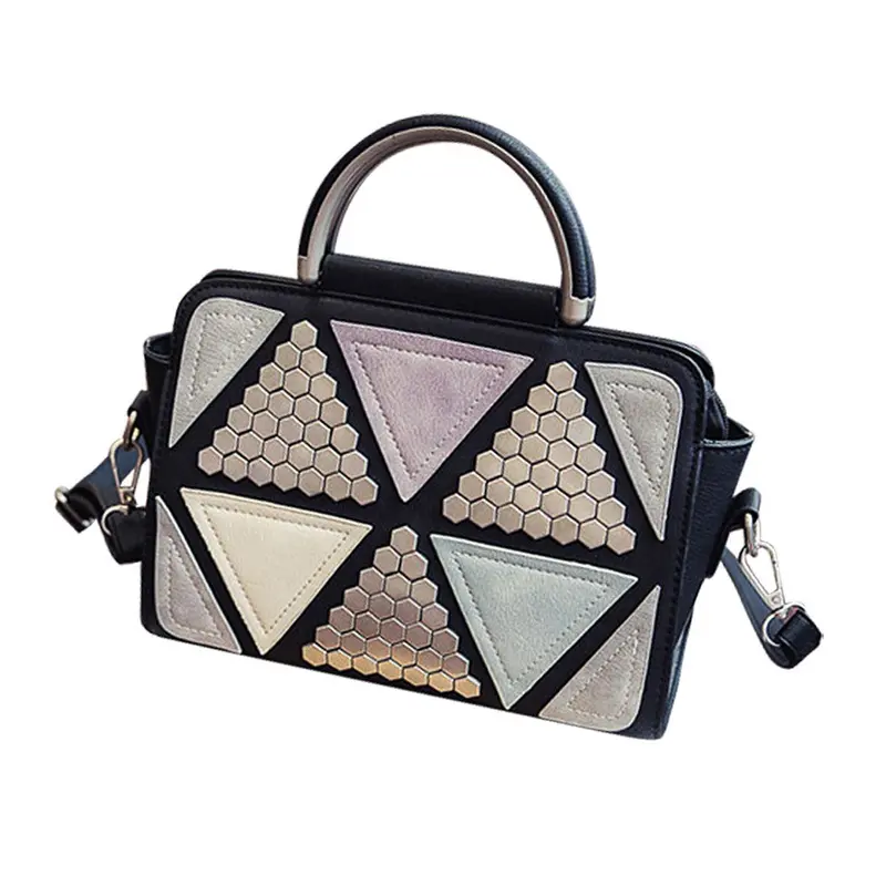 Women Shoulder Bags Rivet Triangle Geometry Crossbody Bag Hbag Bag Large Tote Purse Women's Hbags 1