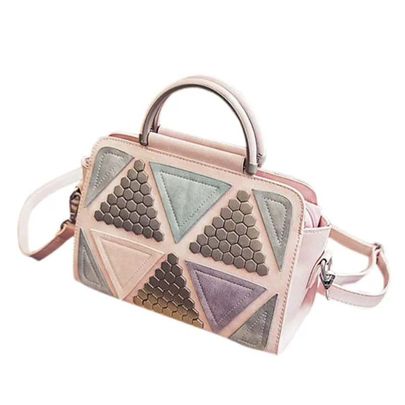 Women Shoulder Bags Rivet Triangle Geometry Crossbody Bag Hbag Bag Large Tote Purse Women's Hbags 3