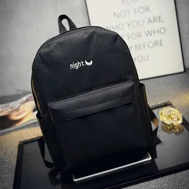 Women Simple Canvas Shoulder Bag Backpack Rucksack School Bags For Boys Girls Youth Mochila 1
