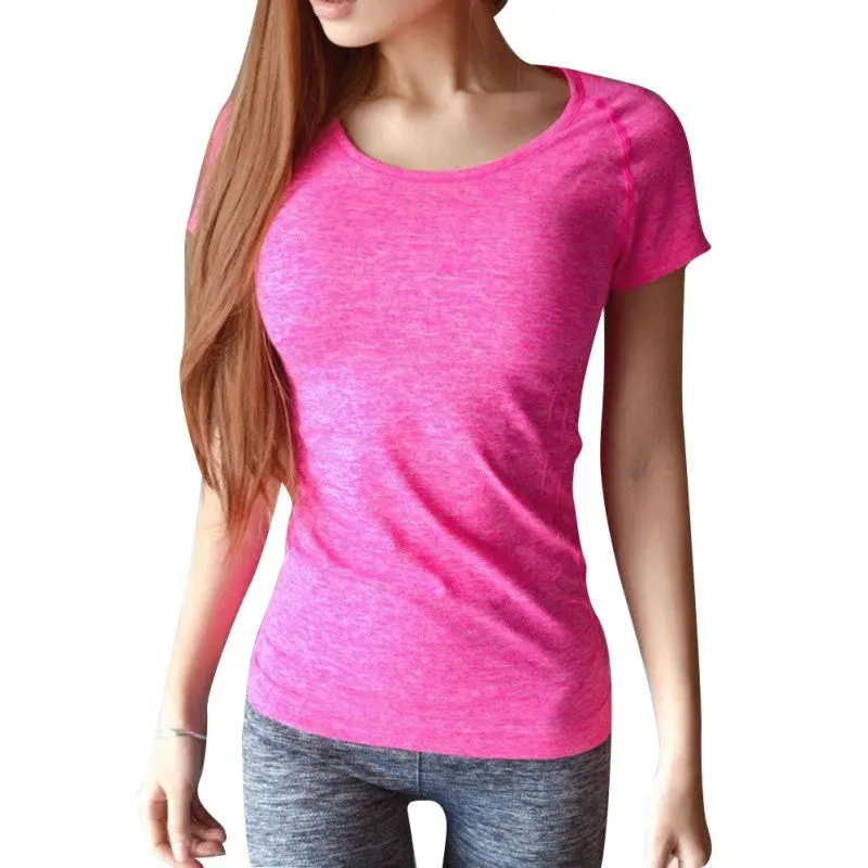 Women Slim Sports T-Shirts Quick Drying Fitness Gym Tops & Tees Soft Breathable T-Shirt Casual Slim T Shirts Gv201 5