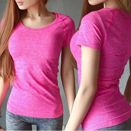 Women Slim Sports T-Shirts Quick Drying Fitness Gym Tops & Tees Soft Breathable T-Shirt Casual Slim T Shirts Gv201 6