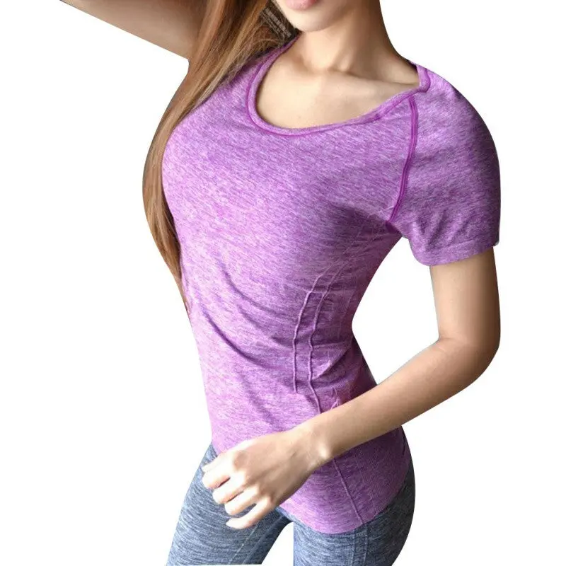Women Slim Sports T-Shirts Quick Drying Fitness Gym Tops & Tees Soft Breathable T-Shirt Casual Slim T Shirts Gv201 8