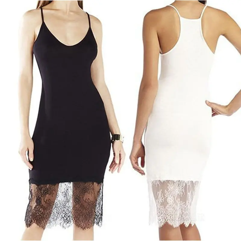 Women Sling Dress Stitching Lace Camisole Dress Sexy Women Clothing Lace Ol Work Bottoming Vestido 6