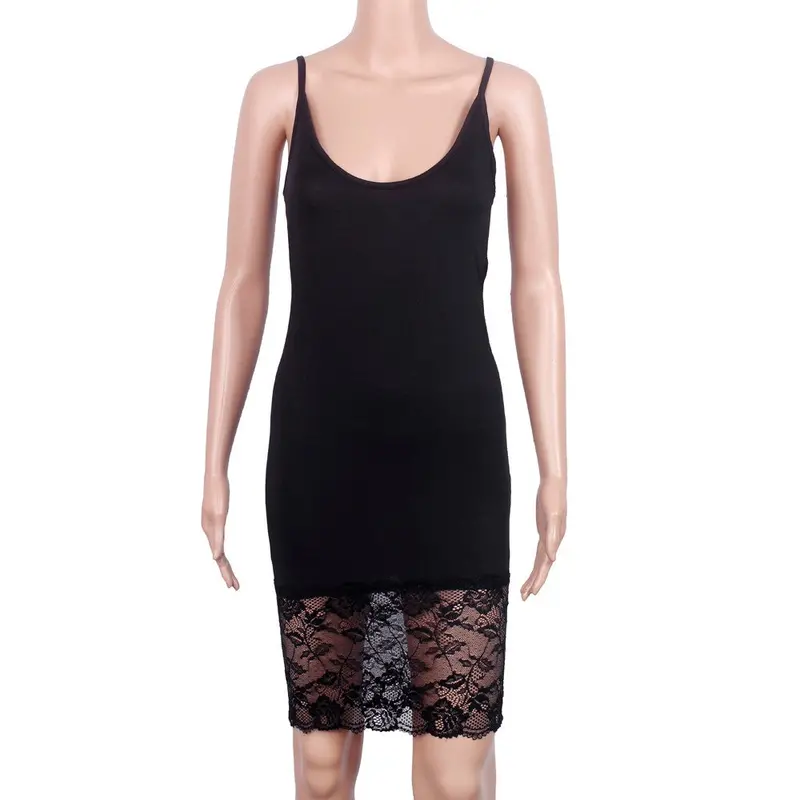 Women Sling Dress Stitching Lace Camisole Dress Sexy Women Clothing Lace Ol Work Bottoming Vestido 8