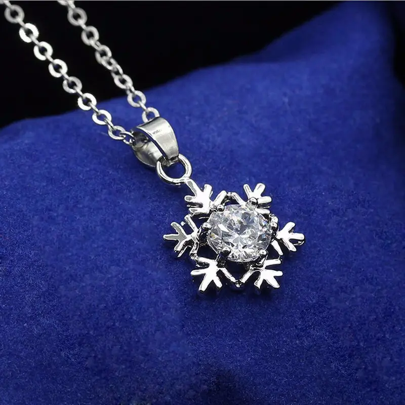 Women Snowflake Pendant Necklace Chain Necklace Choker Fine Jewelry Women's Clothing & Accessories Feida 2
