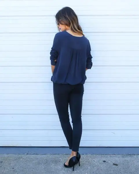 Women Solid Shirt Tops Femme Casual V Neck Long Sleeve Tee Shirt Irregular Hem Loose Lady T-Shirts Top M0402 9