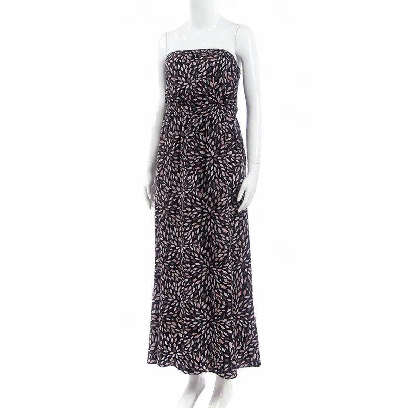 Women Style Print Tube Top Split Long Dress Elegant Design Women Long Dresses Sleeveless Sexy Maxi Dress 4