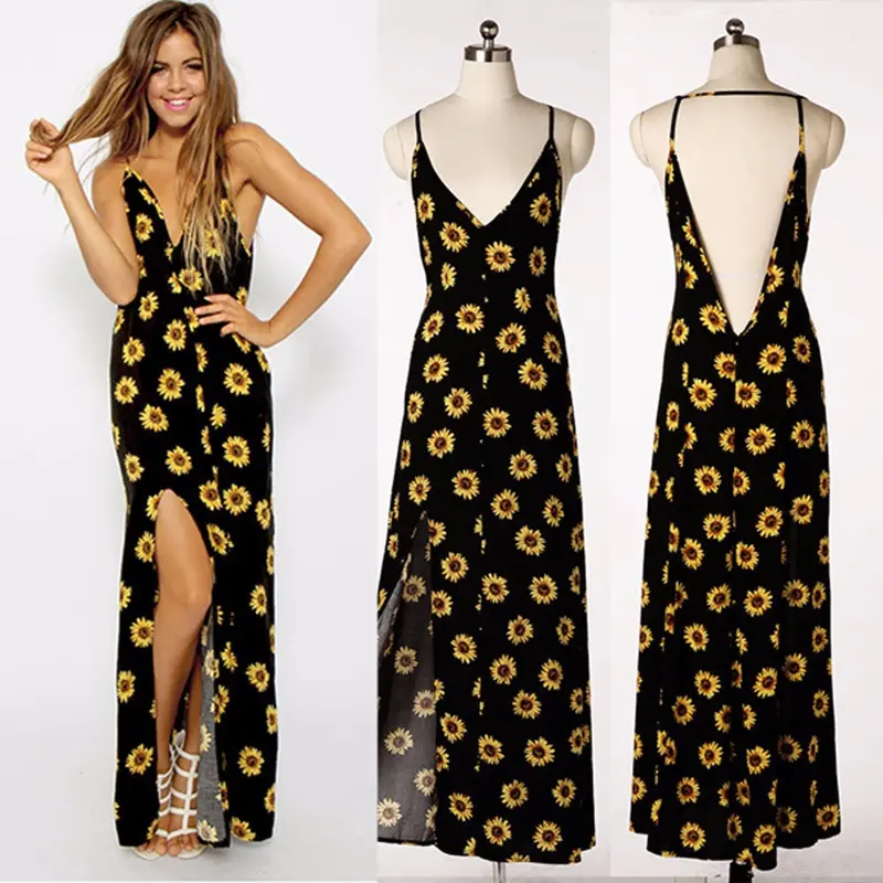 Women Sunflower Beach Dress Dresses Women Dress Style Vestido Plus Size Women Clothing 2