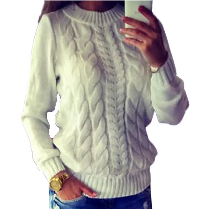 Women Sweater Tops Slim Solid Casual Women Sweaters Warm Pullovers Knitwear M0445 3