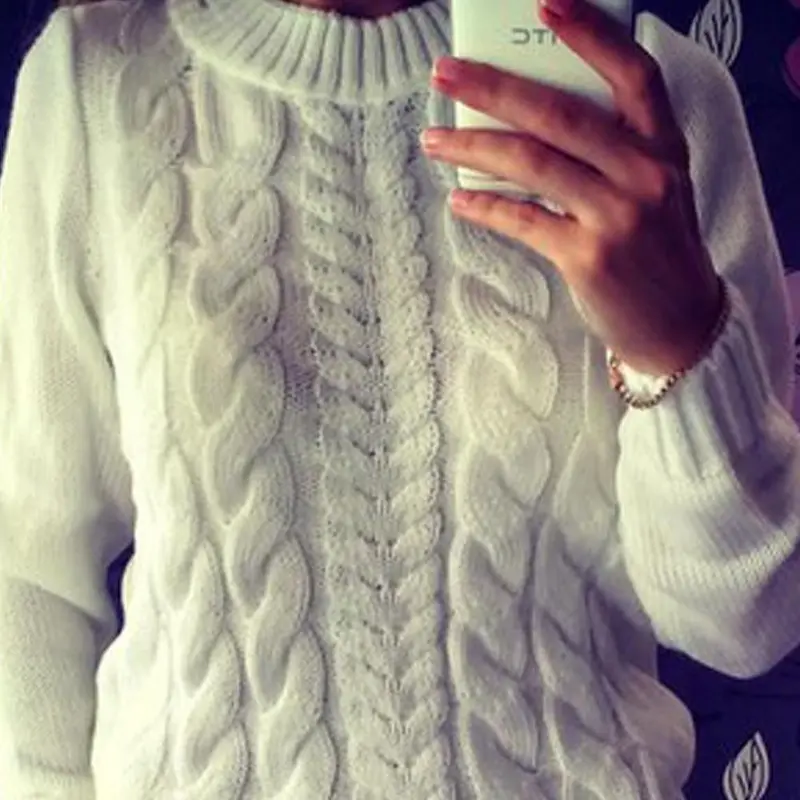Women Sweater Tops Slim Solid Casual Women Sweaters Warm Pullovers Knitwear M0445 6
