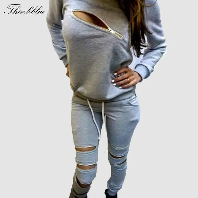 Women Sweatshirt Sport Tracksuits Zipper Hoodies Set Long Sleeve Casual Women Tracksuits Sport Suits 2