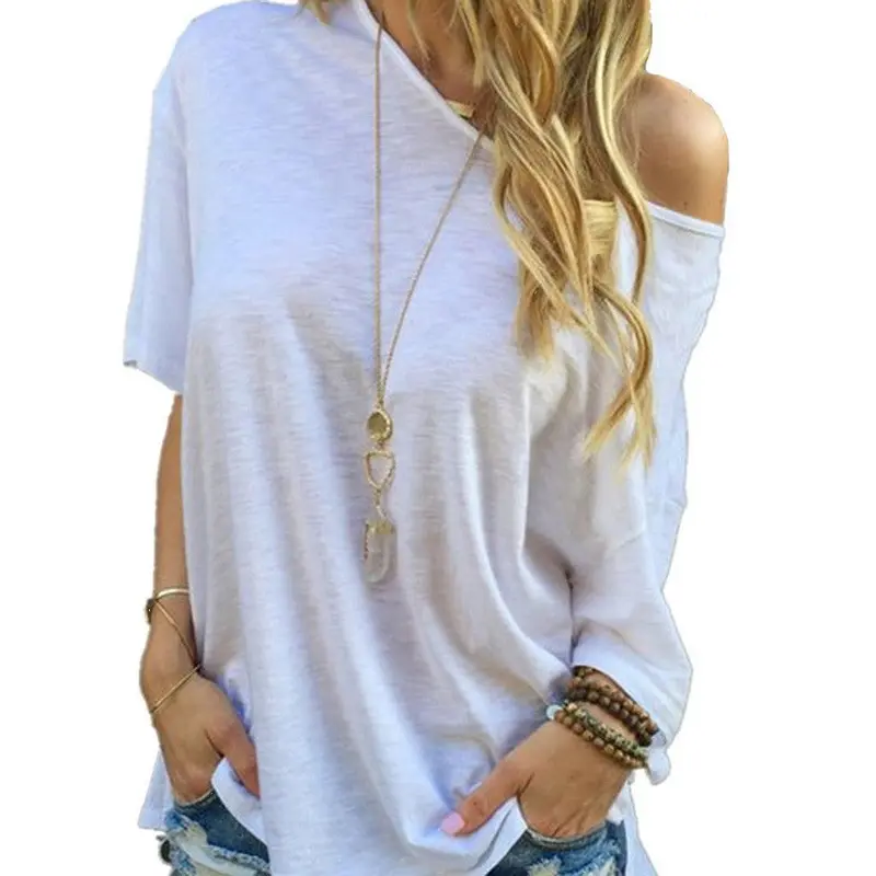 Women T Shirt Woman O Neck Batwing Sleeve Casual Casual White Tee Girl Tops Plus Size 1