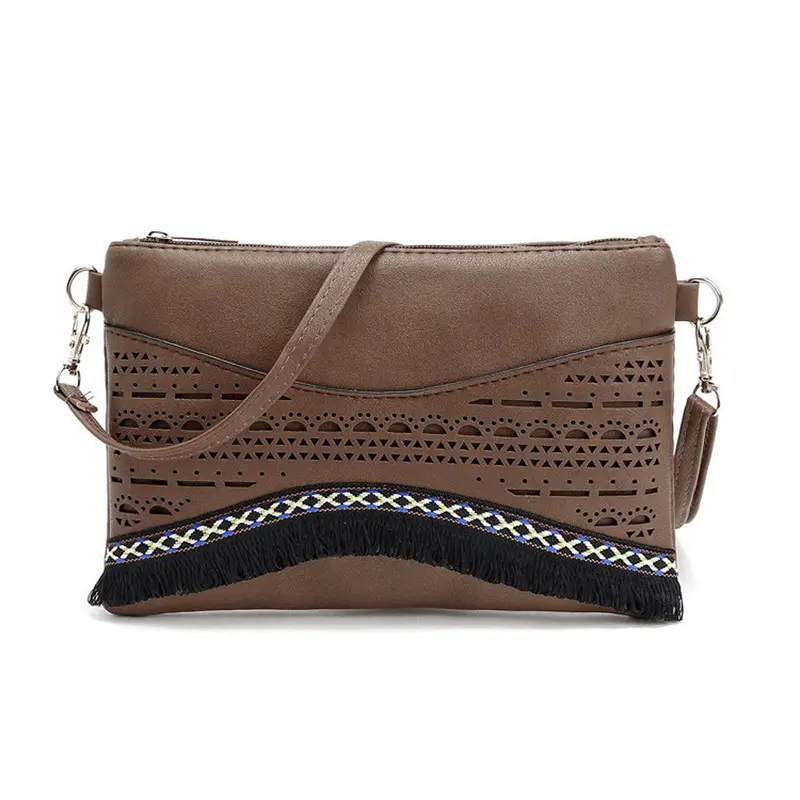 Women Tassel Hollow Satchels Messenger Bags Crossbody Bags Pu Leather Casual Crossbody Shoulder Hbags Bolsas 4