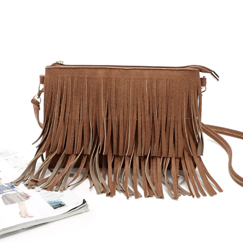 Women Tassel Leather Suede Fringe Shoulder Messenger Hbag Cross Bag Ladies Pouch Bolsa Feminina 2