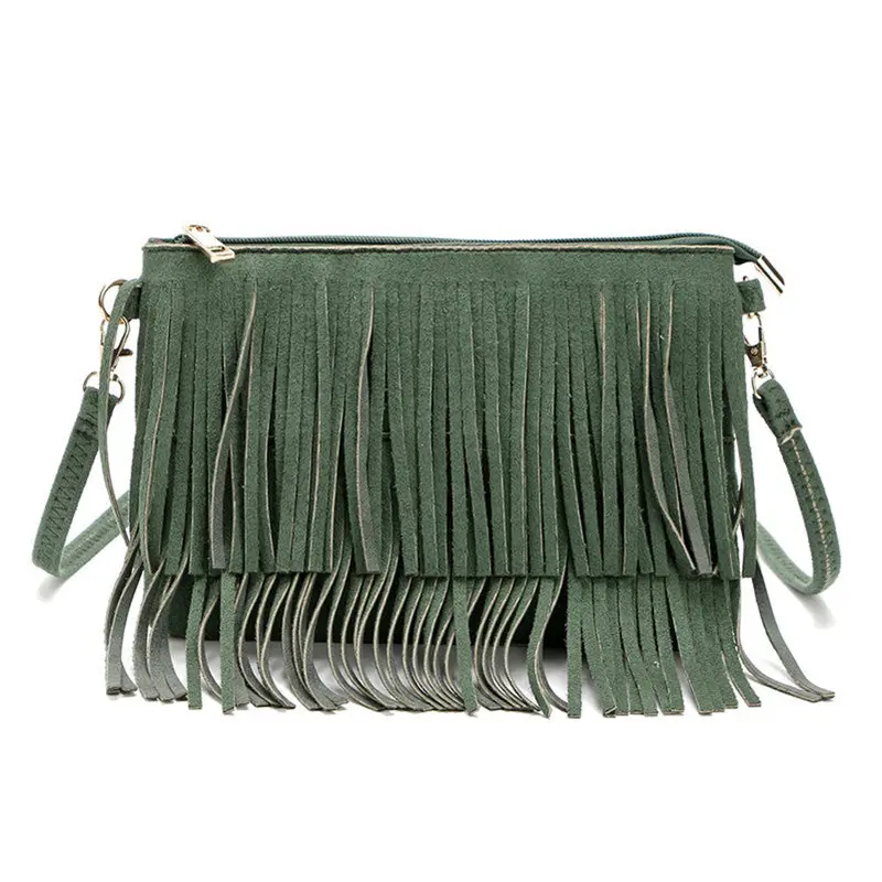 Women Tassel Leather Suede Fringe Shoulder Messenger Hbag Cross Bag Ladies Pouch Bolsa Feminina 3