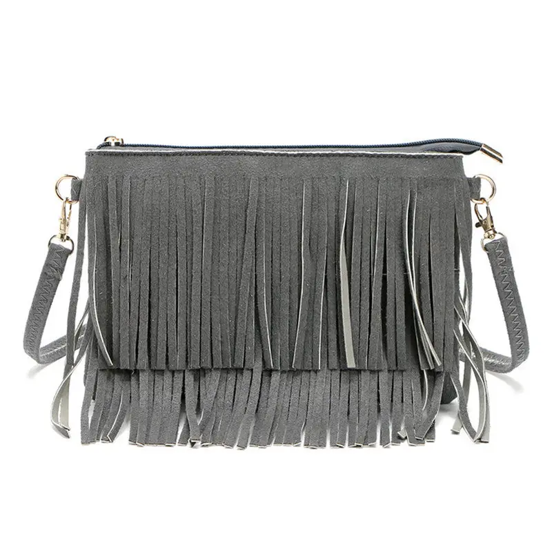 Women Tassel Leather Suede Fringe Shoulder Messenger Hbag Cross Bag Ladies Pouch Bolsa Feminina 4