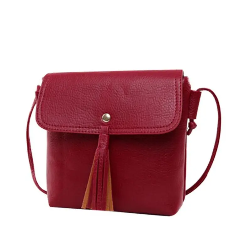 Women Tassels Leather Hbag Cross Body Shoulder Bags Messenger Bag Bolsa Feminina Womens' Pouch Clutch 1