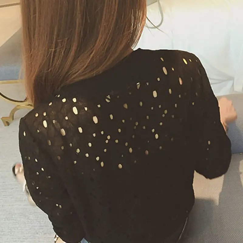 Women Thin Lace Jacket Tops Cotton Bomber Jacket Long Sleeve Coat St Collar Slim Fit Outerwear Plus Size 4