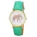 Women Top Famous Luxury Casual Quartz Watch Ladies Watch Elephant Printing Pattern Weaved Leather Dial Watch Feida 1