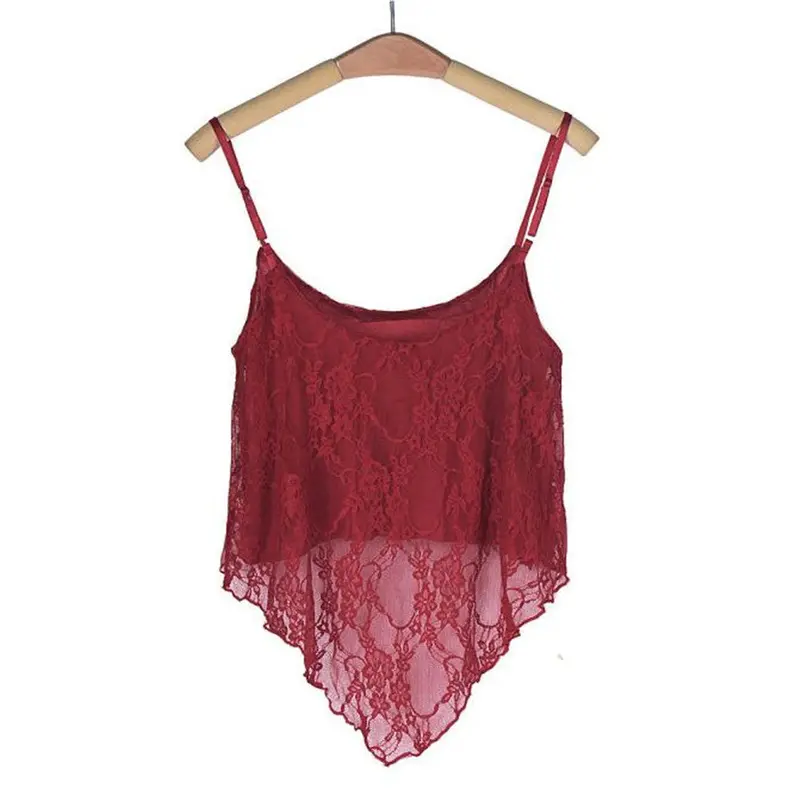 Women Top Tank Leisure Elegant Red Lace Camisole Blusas Vwoman's Cotton Tank Tops Blusas Vest 1